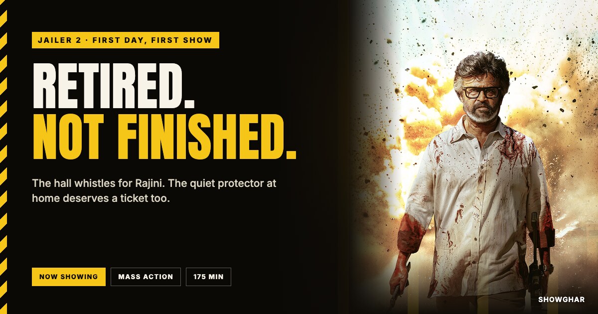Jailer 2 story card: Retired. Not finished. Rajinikanth walks away from an explosion.